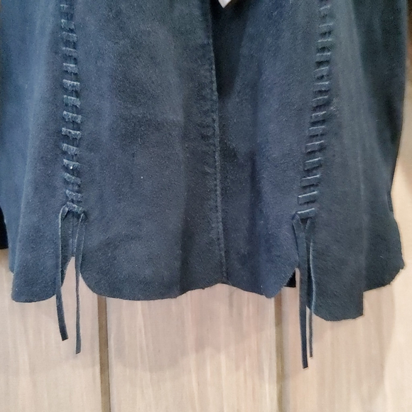 Vintage Scully Leather Fringed Shirt Jacket Black Small - Picture 5 of 12